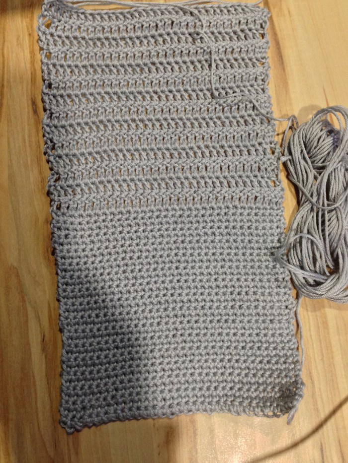 Swatch for Jane Crowfoots Crochet Club 2014 using Rowan Cotton Glacé