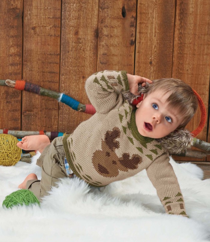 Kid's Reindeer Sweater by Bergère de France