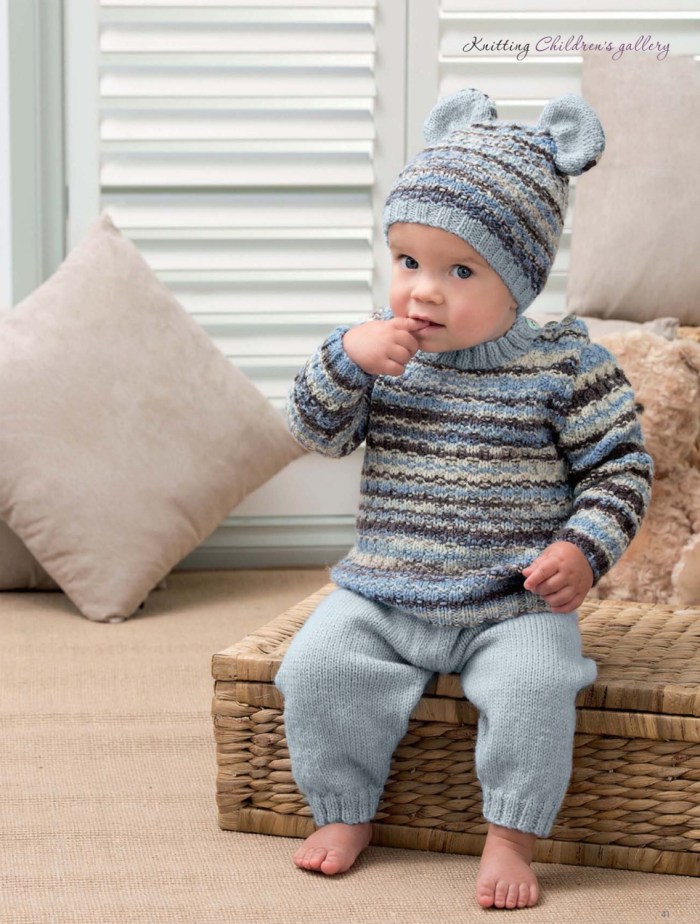 Boy's Jumper and Ear Hat by Patons