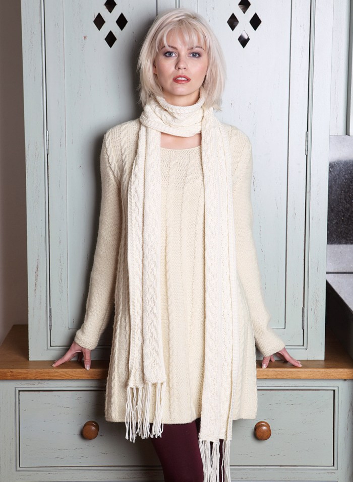 Cable Jumper Dress and Scarf by Sian Brown