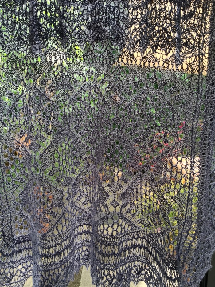 Spiderweb Lace Scarf after blocking